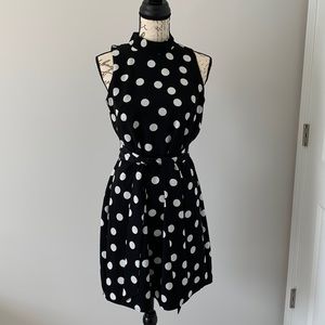 White House Black Market Black and White Polka Dot Dress